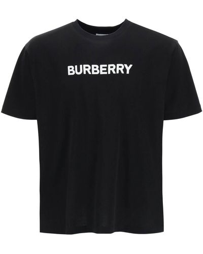 Burberry Harriston Replen T-shirt With Logo Print - Black