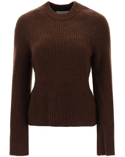 Loulou Studio Pullover In Cashmere Con Maniche Svasate 'Kota' - Marrone