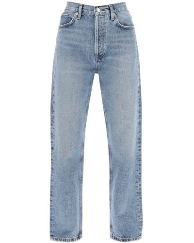Agolde Straight Leg Jeans From The 90's With High Waist - Blue