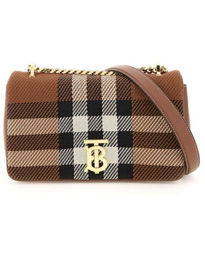 Burberry Small Knitted Check Lola Bag - Brown