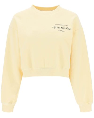 Sporty & Rich Sporty & Rich Cropped Sweatshirt - Natural