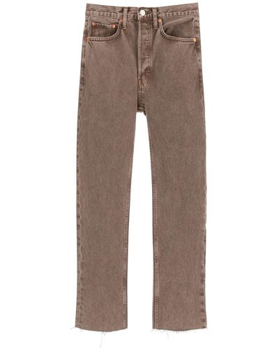RE/DONE 70s Stove Pipe Jeans - Brown