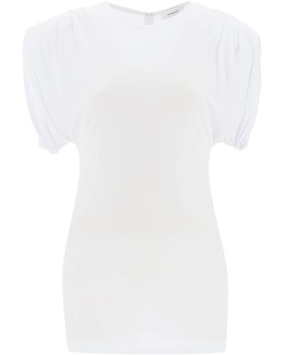 Wardrobe NYC Mini Sheath Dress With Structured Shoulders - White