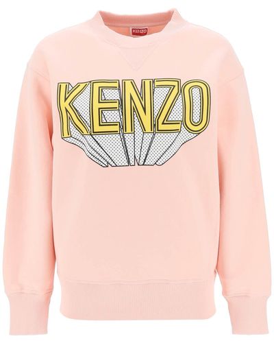 KENZO 3 D Printed Crew Neck Sweatshirt - Pink
