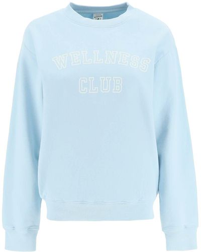 Sporty & Rich Sporty Rich Crew-neck Sweatshirt With Lettering Print - Blue