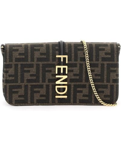 Fendi Graphy Mini Shoulder Bag With - Black