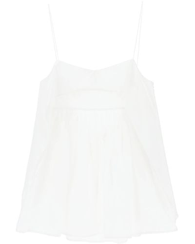 Cecilie Bahnsen Top In Popeline Sunday - Bianco