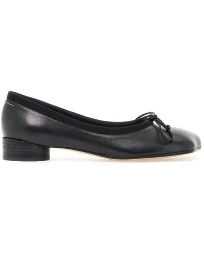 MM6 by Maison Martin Margiela Anatomic Leather Ballet Flats For - Black