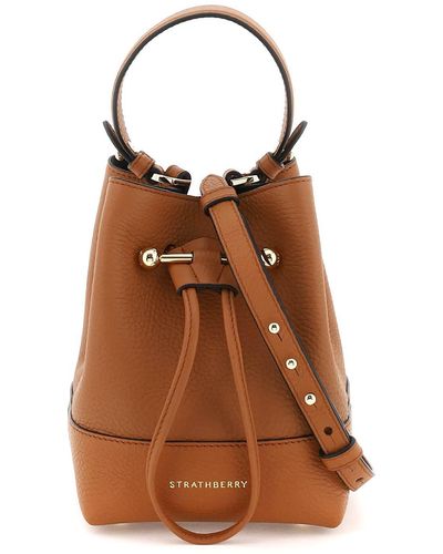 Strathberry Lana Midi Bucket Bag - Brown Bucket Bags, Handbags - STRAT21102