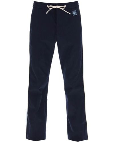 Loewe Track Trousers With Side Bands - Blue