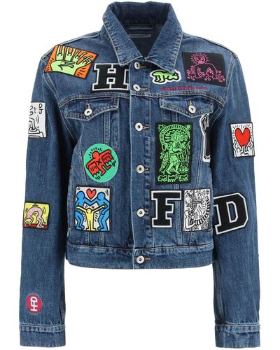 Honey Fucking Dijon Keith Haring Denim Jacket - Blue