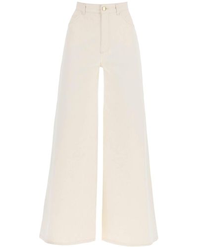Chloé Chloe' Cotton Hemp Flare Jeans - White