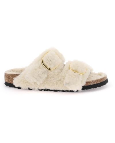 Birkenstock Arizona big buckle shearling sandals - Bianco