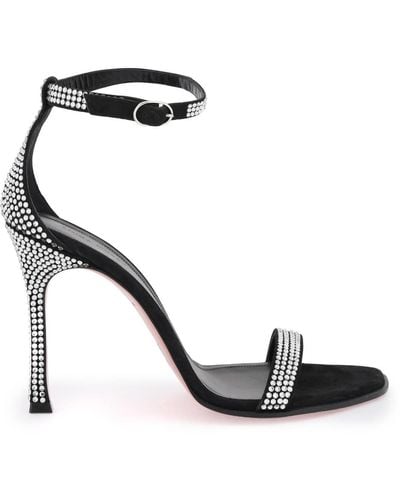 AMINA MUADDI Crystals 'Kim' Sandals - Black
