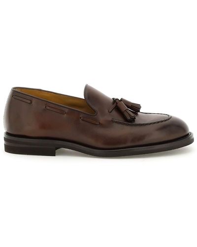 Henderson Leather Loafers With Tassels - Brown
