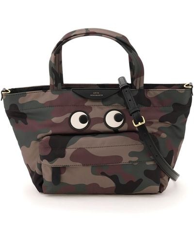 Anya Hindmarch Eyes Mini Tote Bag In Econyl - Black