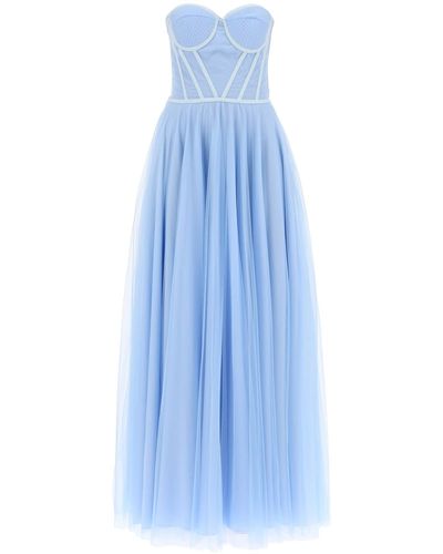 19:13 Dresscode Maxi Tulle Bustier Gown - Blue