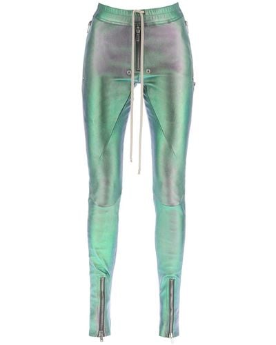 Rick Owens Gary Iridescent Leather Trousers - Green