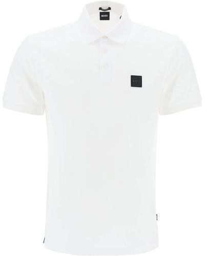 BOSS Mercerized Cotton Polo Shirt - White