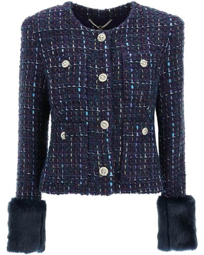 MARCIANO BY GUESS 'secret' Tweed Jacket - Blue