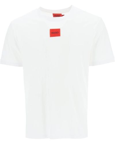 HUGO Diragolino212 Label Logo T-shirt Nos - White