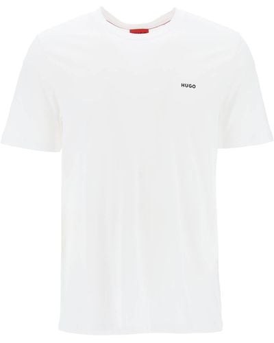 HUGO T-Shirt Dero Oversize Con Logo - Bianco