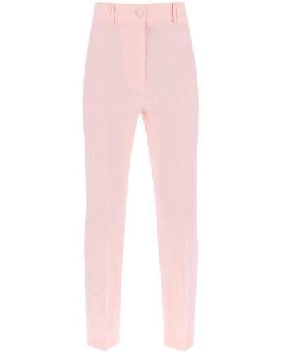 Hebe Studio 'Loulou' Linen Trousers - Pink