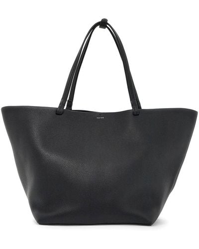 The Row Xl Leather Park Tote Bag - Black