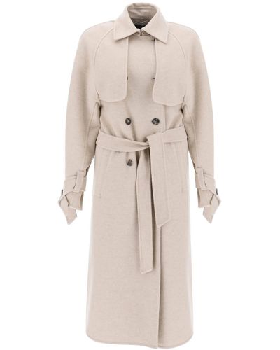 Max Mara 'falcone' Cashmere Coat - Natural