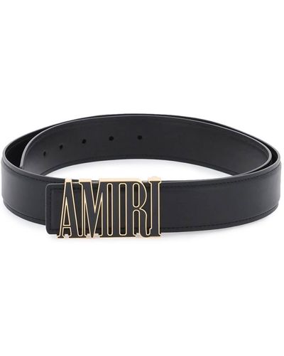 Amiri Cintura Con Fibbia Logo - Nero