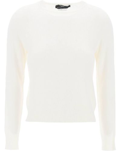 Weekend by Maxmara Aztec Linen Pullover Sweater - White