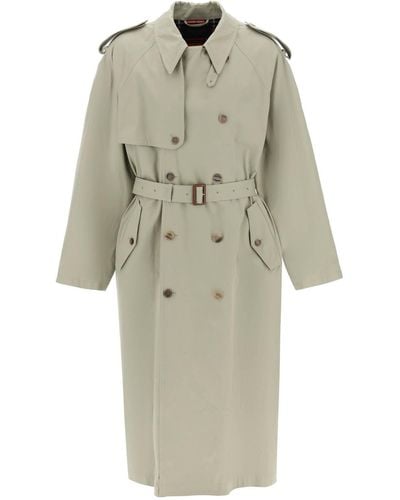 Balenciaga Lond Double-Breasted Trench Coat - Natural