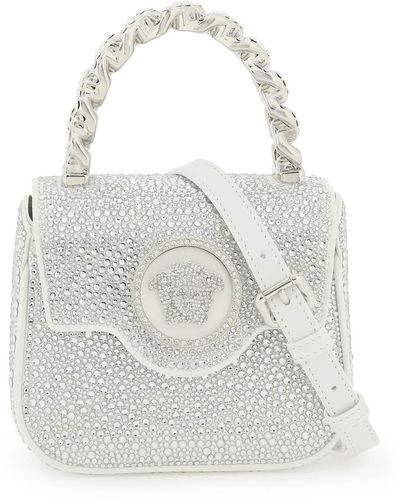 Versace 'la Medusa' Crystal Handbag - White