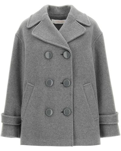 See By Chloé See By Chloe Double-breasted Wool Peacoat - Grey