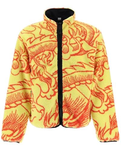 Stussy Dragon Reversible Fleece Jacket - Orange