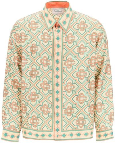 Casablancabrand Diamond Monogram Silk Shirt - Multicolour
