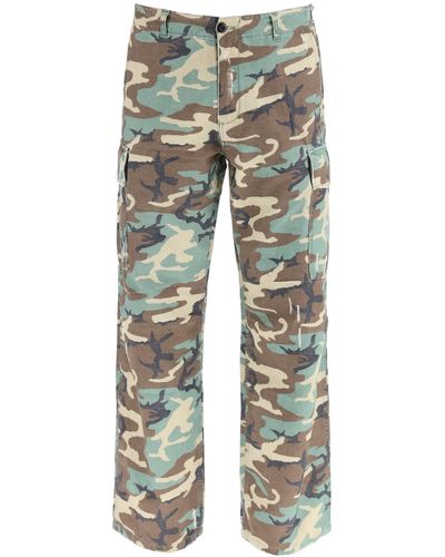 ERL Camouflage Cargo Trousers - Blue