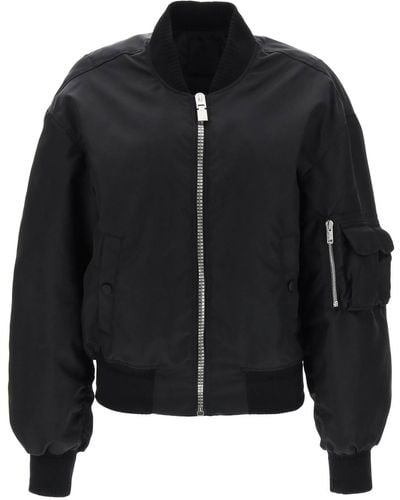 Givenchy Bomber Jacket With Logo Print And 4G Zipper - Black