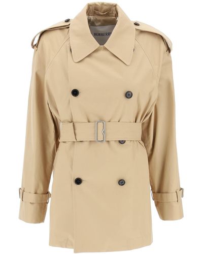 Burberry Double-breasted Midi Trench Coat - Natural