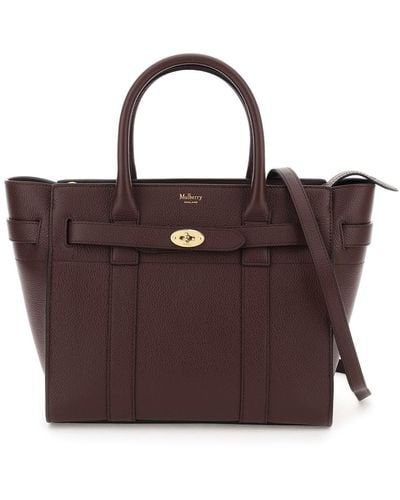 Mulberry Grained Leather Small Zipped Bayswater Bag - Brown