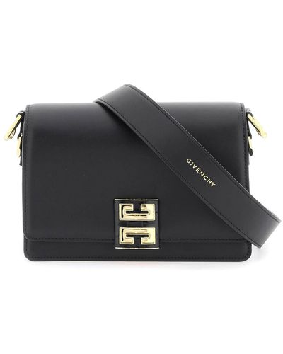 Givenchy Medium '4g' Box Leather Crossbody Bag - Black