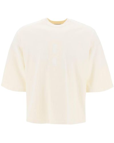 Fear Of God T-Shirt Oversize Con Logo Airbrush - Bianco