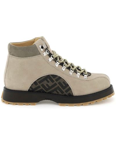 Fendi Nabuk Leather Boots - Brown