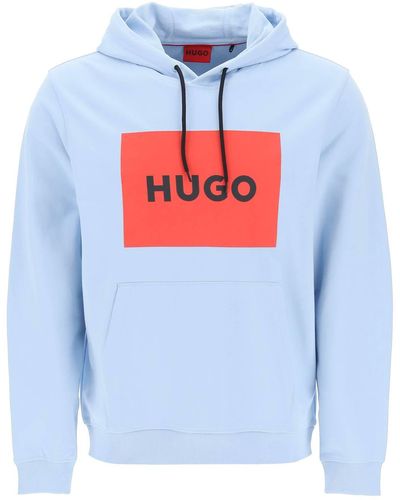 HUGO Felpa Duratschi Con Box Logo - Blu