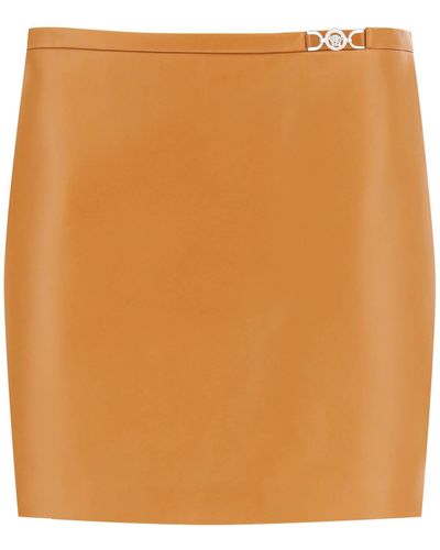 Versace Medusa '95 Leather Mini Skirt - Brown