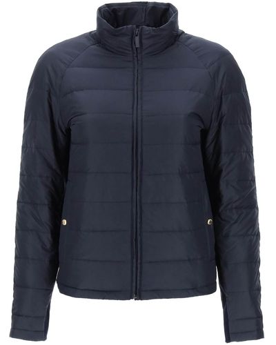 Thom Browne Quilted Puffer Jacket With 4 Bar Insert - Blue