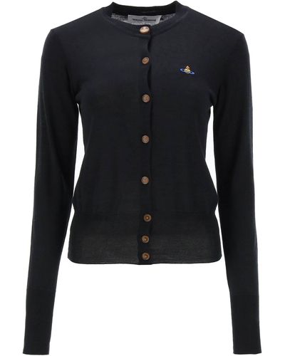 Vivienne Westwood Cardigan Bea Con Logo Ricamato - Nero