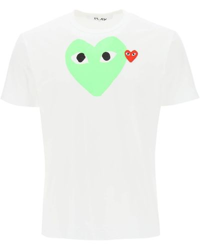 COMME DES GARÇONS PLAY Heart-appliqué Regular-fit Cotton-jersey T-shirt X - Multicolour