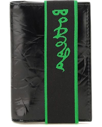 Bottega Veneta PORTACARTE BI-FOLD IN PELLE CON ELASTICO - Verde