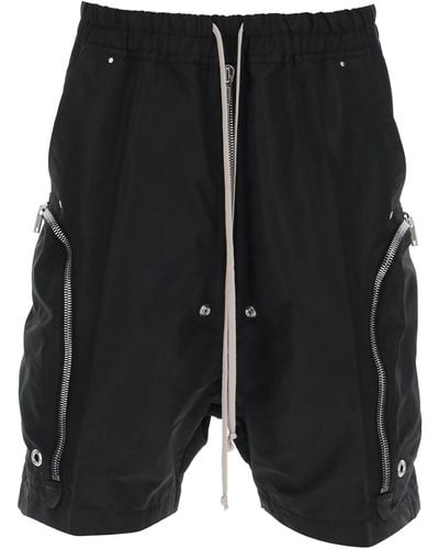 Rick Owens Faille Cargo Shorts - Black